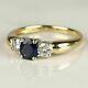 3ct Round Simulated Sapphire Women's Engagement Ring In 14k Yellow Gold Plated