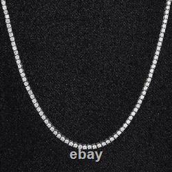 3MM 22Ct Lab-Created Diamond Tennis Necklace Chain 14k White Gold Plated 20