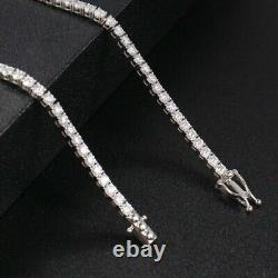 3MM 22Ct Lab-Created Diamond Tennis Necklace Chain 14k White Gold Plated 20