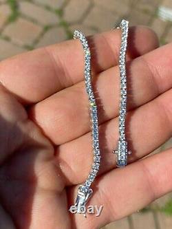 3mm 7Ct Round Cut Simulated Moissanite Tennis Bracelet 14K White Gold Plated
