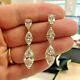 4.40ct Marquise Cut Real Moissanite Drop/dangle Earrings 14k White Gold Plated
