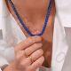 45 Ctw Lab Created Round Blue Sapphire 14k Black Gold Plated 4mm Tennis Necklace