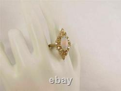 4Ct Marquise Cut Lab Created Fire Opal Halo Ring 14K Yellow Gold Plated Silver