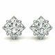 4ct Princess Cut Moissanite Push Back Stud Earring 14k White Gold Plated Silver