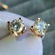 4ct Round Cut Genuine Moissanite Solitaire Stud Earrings 14k Rose Gold Plated