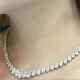 4mm Round Cut 14k White Gold Plated Real Moissanite Tennis Necklace