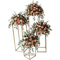 4Pcs Metal Plating Floral Decor Vase Floor Column Stand Road Lead Wedding Supply