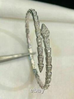 5.10Ct Round Lab Created Diamond Serpenti Viper Bracele 14K White Gold Plated