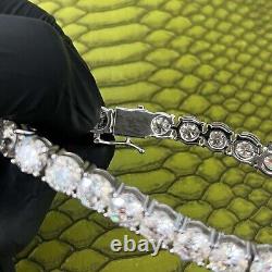 54 Ctw Lab Created Diamond 14K White Gold Plated Tennis 8 MM Men's Bracelet