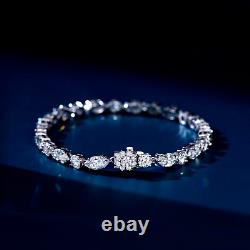 5Ct Round Lab-Created Moissanite Tennis Bracelet 14k White Gold Plated