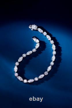 5Ct Round Lab-Created Moissanite Tennis Bracelet 14k White Gold Plated