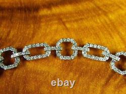 6.67 Ct Round Cut Simulated Diamond Tennis Link Bracelet 14K White Gold Plated
