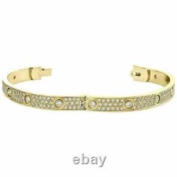 6.91 Ct Round Cut Simulated Diamond Women Bangle Bracelet 14K Yellow Gold Plated