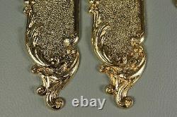 6 Antique Style LOUIS XV French Gold Brass Metal Door Finger Push Plates 3 Pairs