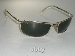 62mm RAY BAN ITALY RB3119 G15 GOLD PLATED OLYMPIAN FLEX HINGES WRAPs SUNGLASSES