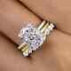 7.00ct Cushion Cut Moissanite Vintage 3pc Wedding Ring Set 14k White Gold Plated