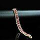 7 Ct Round Cut Lab Created Red Ruby Women's Bracelet Gift 14k Yellow Gold Plated