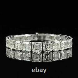 7Ct Accher Cut Lab-Created Diamond Men's Tennis Bracelet 14K White Gold Plated