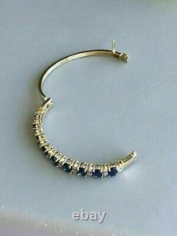 8.00 Ct Oval Cut Simulated Blue Tanzanite Tennis Bracelet 14K Yellow Gold Plated