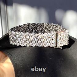 8.50Ct Lab Created Diamond Tennis Chain Link Bold Bracelet 14K White Gold Plated