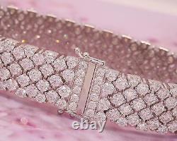 8.50Ct Lab Created Diamond Tennis Chain Link Bold Bracelet 14K White Gold Plated