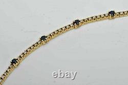 9.50Ct Round Cut Simulated Sapphire Bracelet 925 Silver Gold Plated