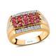 925 Silver Yellow Gold Plated Rubellite White Zircon Ring For Men Size 10 Ct 1.4