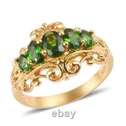 925 Sterling Silver 14K Yellow Gold Plated Ring Jewelry for Women Size 8 Ct 1.4