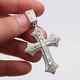 925 Sterling Silver Baguette Cut Moissanite Cross Pendant 14k White Gold Plated