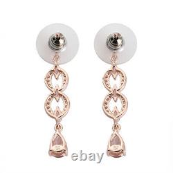 925 Sterling Silver Rose Gold Plated Dangle Drop Earrings Jewelry Gift Ct 2.4