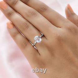 925 Sterling Silver Rose Gold Plated Kunzite White Diamond Ring Ct 2.7