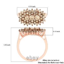 925 Sterling Silver Rose Gold Plated White Diamond Cluster Ring Gift Size 6 Ct 2