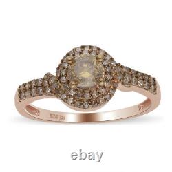 925 Sterling Silver Rose Gold Plated White Diamond Ring Jewelry Gift Size 9 Ct 1