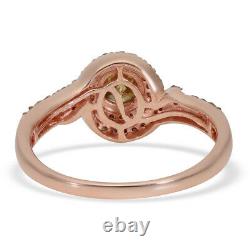925 Sterling Silver Rose Gold Plated White Diamond Ring Jewelry Gift Size 9 Ct 1