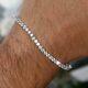 9ct 3mm Round Cut Real Moissanite Tennis Bracelet 7.5 14k White Gold Plated