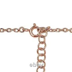 9Ct Round Lab- Created Champagne Diamond Tennis Necklace 14K Rose Gold Plated