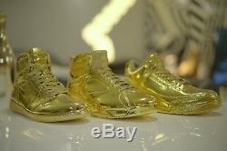 Air Jordan 1, 3,7, & 13 Retro Custom 24k Plated GOLD Extremely Rare Combo