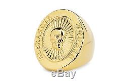 Alexander Mcqueen Skull ring Gold plated metal Mens Womens jewelry Size 8/18