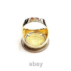 American eagle 20 MM plain men's coin Wedding ring 14K Yellow Gold Plated