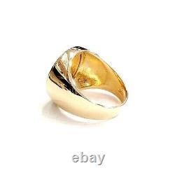 American eagle 20 MM plain men's coin Wedding ring 14K Yellow Gold Plated