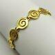 Ancient Greek Spiral Silver 925 Gold Plated Link Adjustable Bracelet In Handmade