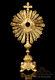 Antique Bejeweled Gold-plated Metal Monstrance. Early 20th Century