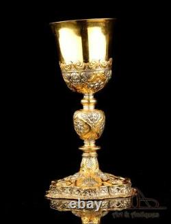 Antique Gold-Plated Metal and Brass Chalice. Probably Spanish, Early 20th C