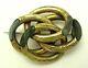 Antique Victorian C1890 Gilt Metal Scottish Agate Lovers Knot Brooch