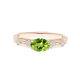Art Deco 1 Ctw Oval Peridot 10k Rose Gold Rose Plated Love Engagement Ring