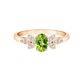 Art Deco 1 Ctw Oval Peridot 10k Rose Gold Rose Plated Love Wedding Ring