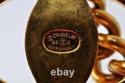 Authentic CHANEL Turn Lock Bag Charm Key Chain CC Logo Gold Plating Box E1380