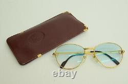 Authentic Cartier S Saphir Louis 55 18 135 Gold Plated Cabochon GP Eyeglasses 4