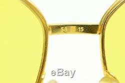 Authentic Cartier Vintage Sunglasses Orsay 58 15 135 Gold Plated Yellow Platine