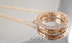 Authentic HEARTS OF PANDORA Necklace ROSE GOLD Plated 580514CZ NEW w BOX